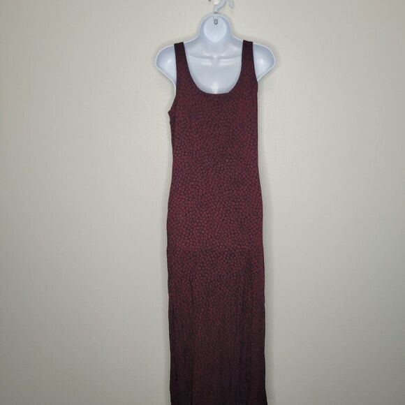 VIntage 90s y2k black red retro witchy moody all over print maxi dress large - Picture 2 of 6